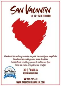 menu san valentín