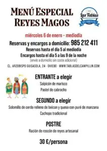 menú reyes